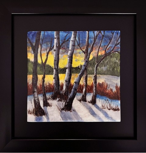 Click to view detail for LM-017 Aspens at Dusk 5x5 $500